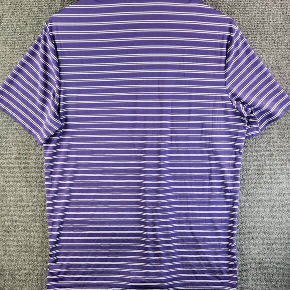 RLX Ralph Lauren Medium Purple Short Sleeve Striped Polo Golf Activewear Spandex - Picture 13 of 13